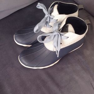 rain boots, Sperry, 9, blue and light blue two tone